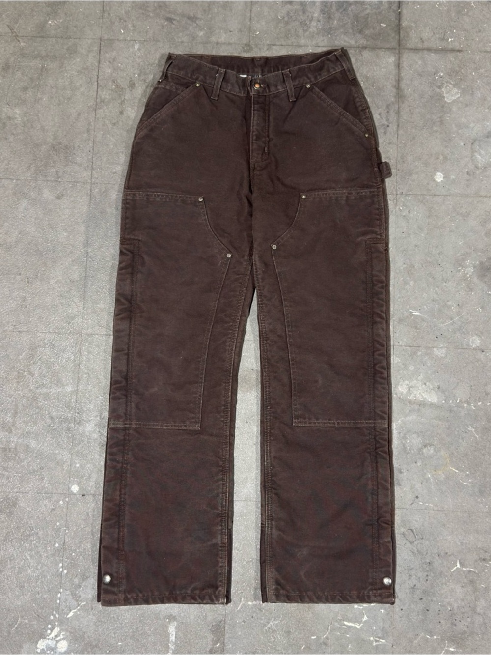 Women’s Carhartt Quilt Lined Double Knee Carpenter Canvas Pants WB194 DKB 30x30